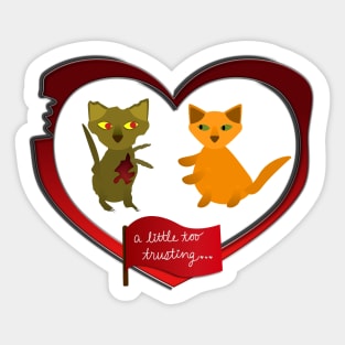 Trusting Cat and Zombie Cat Sticker